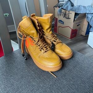Nike Yellow and Orange Combat Boots with High Ankle Support
